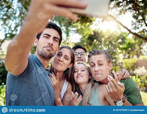 Theres Always Time For A Selfie A Young Group Of Friends Taking
