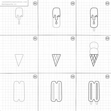 Shake up the bag and tap into these drawing prompts for a mixture of easy, cute, cool and fun things to draw or paint. How to draw ice creams. | Doodle drawings, Simple doodles ...