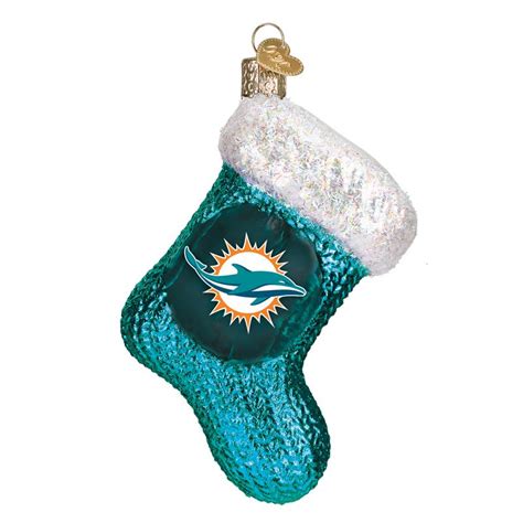 Put your team pride on display with one of our miami dolphins garden flags and banners or check out our dolphins garden gnomes, dolphins signs, lawn ornaments and more dolphins lawn decor available for a fun addition to your yard. Miami Dolphins Stocking Glass Ornament | Stockings, Glass ...