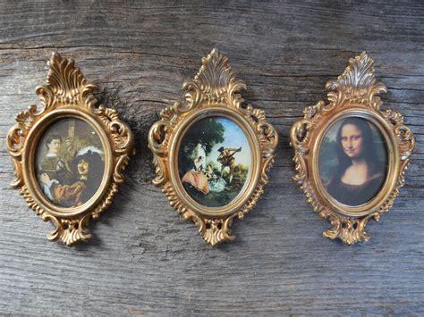 Small Vintage Gold Resin Picture Frames Set Of 3 Moulded Etsy Canada
