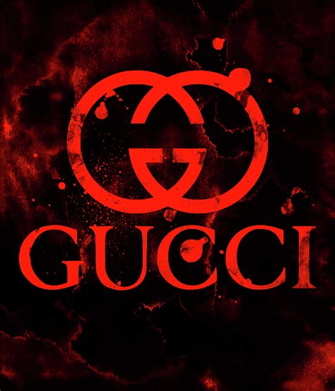 Gucci Logo Red 2 Round Beach Towel For Sale By Del Art