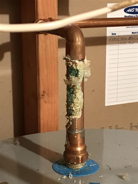 Plumbing What Causes This Green Residue On Pipe Going Into Hot Water Tank Home Improvement