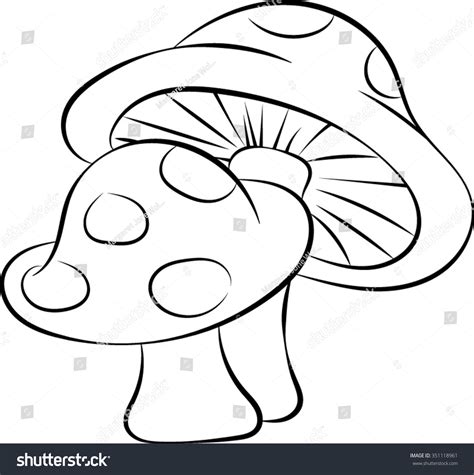 Mushroom Outline Vector Illustration 351118961 Shutterstock