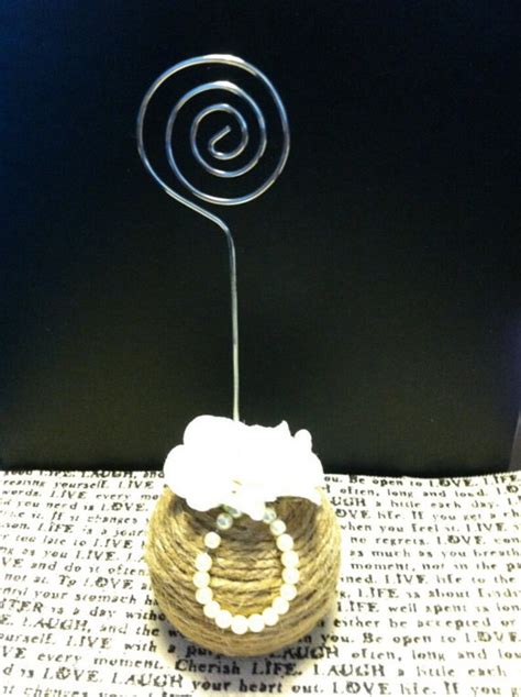 6 Silver Wire Swirl Place Card Holder Stem Photo Holder Etsy