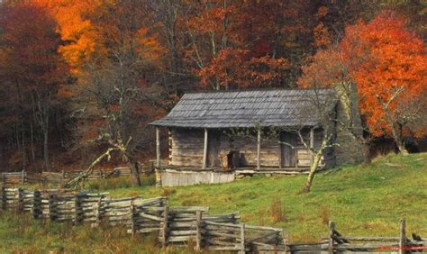 Autumn Fall Color Kentucky Country Log Cabin Brightly Jhmrad 63024