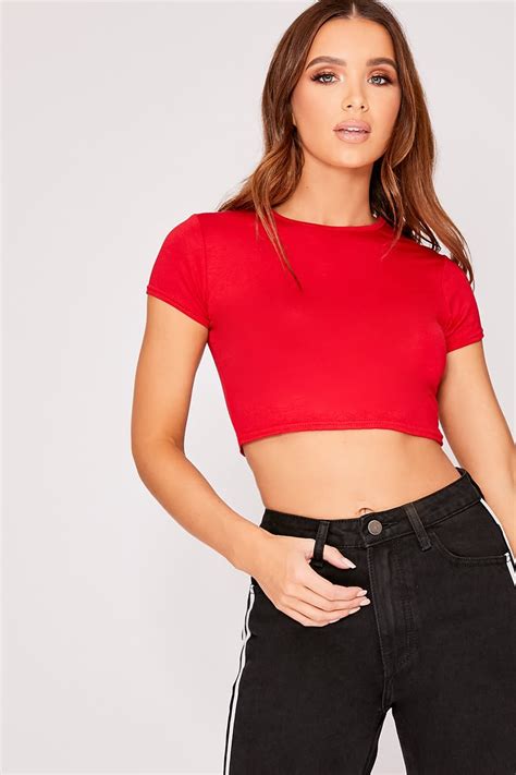 Basic Red Crop Top In The Style Usa