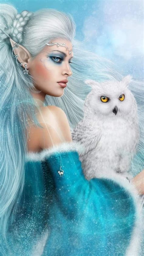 Winter Elf With Owl Elfen Fantasy Fantasy Fairy Fairy Pictures