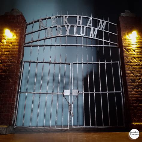 Batman Arkham Asylum Gate Hand Made Diorama For Action Figures Etsy