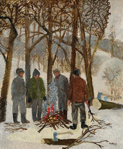 Woodcutters Around A Bonfire Per Krohg Norwegian 1889 1965 Global