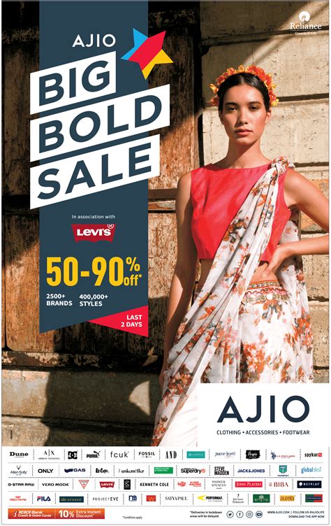 Ajio Big Bold Sale 50 90 Off 2020 Ad Advert Gallery