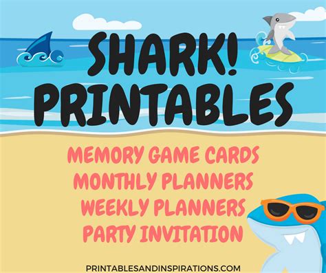 How much are shark cards. Shark Printables! Free Planners, Game Cards And Invitation ...