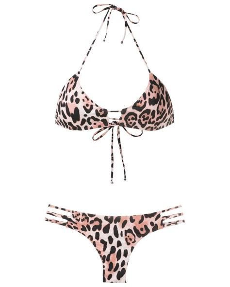 Brigitte Bardot Leopard Print Bikini Set In White Lyst