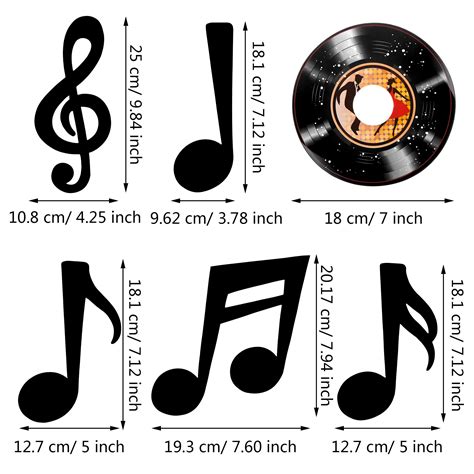 43 Pieces Music Party Decorations Music Notes Cutouts Musical Notes