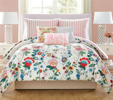 Vera Bradley Coral Floral King Comforter Set 3 Piece