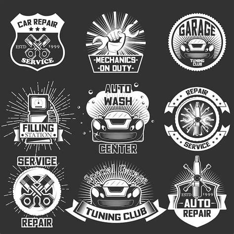 Premium Vector Vector Set Of Vintage Car Service Labels Badges