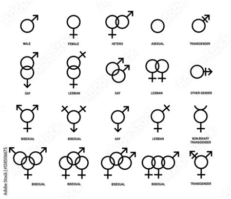 Vector Outlines Icons Of Gender Symbols Buy This Stock Vector And