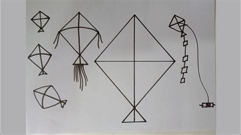 School Art How To Draw A Kite ঘুড়ি অংকন Youtube
