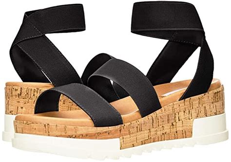 Steve Madden Bandi Wedge Sandal Black Womens Shoes Shopstyle