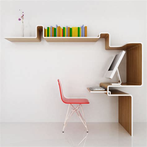 Listed are make the best use of your space by finding a space saving corner desk which slips into an. Space-Saving Desk & Shelf Combo | Designs & Ideas on Dornob
