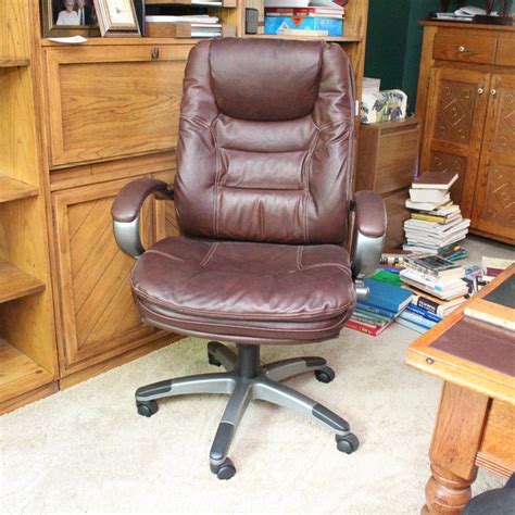 Dark Brown Leather Office Chair By Lane Ebth