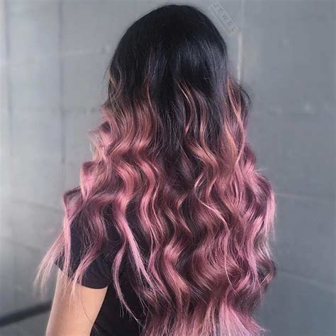 Opt for a bob haircut, dark roots, and a mesmerizing hue that really this rose gold look offers a peachy undertone which really allows the gold to shine through. 43 Trendy Rose Gold Hair Color Ideas | StayGlam