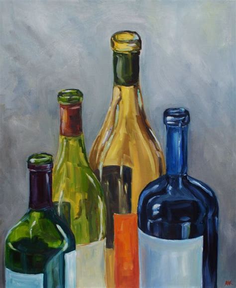 Empty Wine Bottles Still Life Oil Painting By Alisonkolkebeckart 200