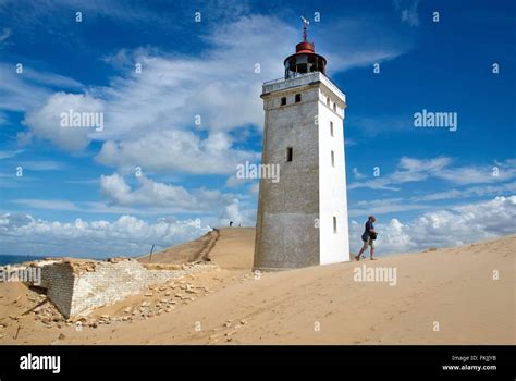 Shifting Sand Dune And Lighthouse Rubjerg Knude In Lokken Denmark