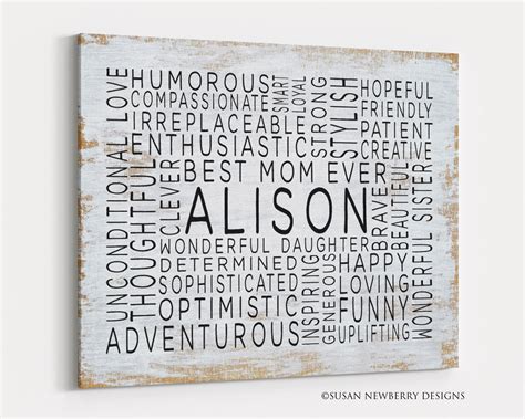 Custom Word Art Personalized Typography Print Or Canvas Etsy