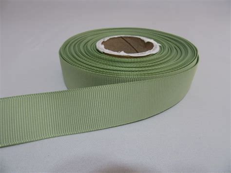 Moss Dusky Sage Green Grosgrain Ribbon Ribbed Double Sided Mm Mm Mm