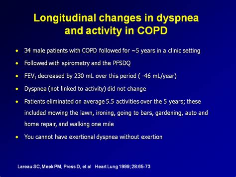 Longitudinal Changes In Dyspnea And Activity In Copd Dyspnea In Copd