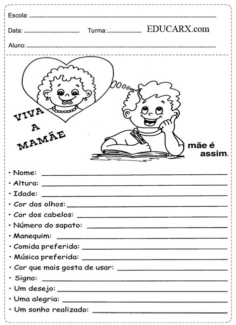 Produção De Texto Para O Dia Das Mães 5o Ano Texto Exemplo