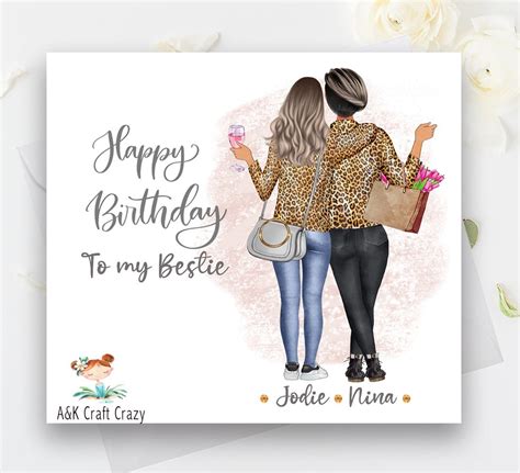 Birthday Card Womens Best Friend Handmade Personalised Etsy Uk