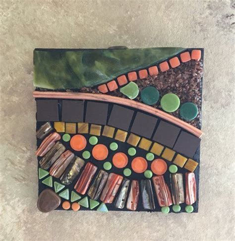 Both green and brown are colors found in nature. Brown Green and Orange Abstract Wall Art Small Square Mossic | Etsy | Abstract wall art, Mosaic ...