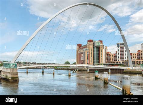 Millennium Bridge Across River Tyne From Newcastle Upon Tyne To