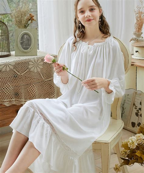 Women Peignoir Nightgown Long White Nightgowns Sleepwear Etsy