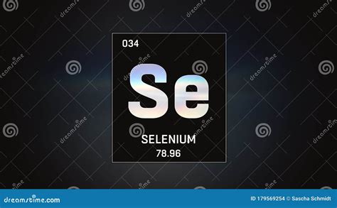 Selenium As Element 34 Of The Periodic Table 3d Illustration On Grey