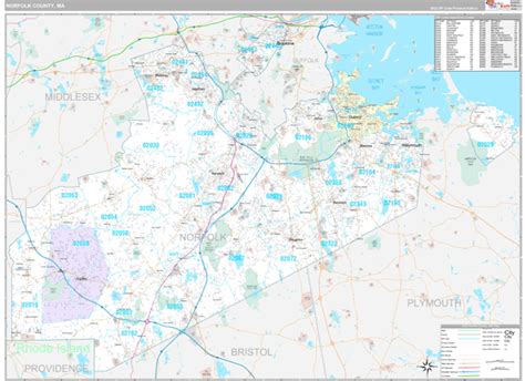 Norfolk County Ma 5 Digit Zip Code Maps Premium