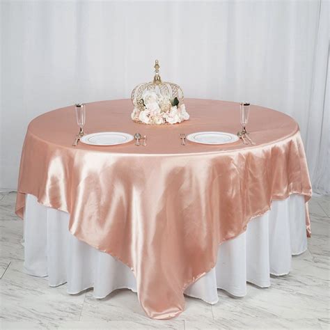 Dusty Rose Satin Overlay Seamless Square Table Overlays In Table Overlays