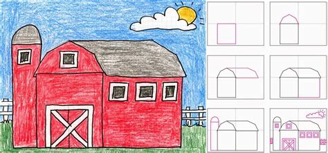 Art Projects For Kids How To Draw A Barn Homeschool Art