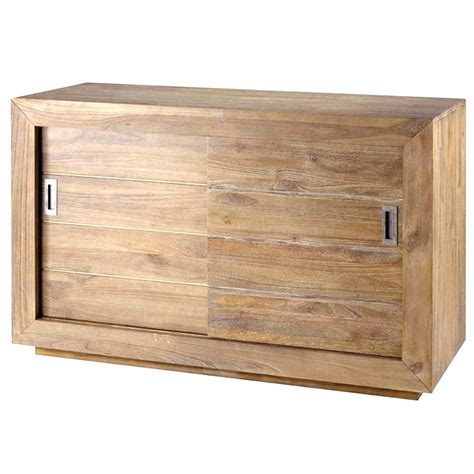 Buffet bas en bois de frêne barbier de la marque de mobilier hollandaise zuiver au design scandinave. Meuble Bas Cuisine Porte Coulissante - Moderne Hause