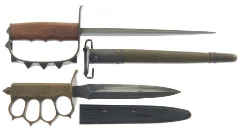 Two Us Trench Knives With Sheaths Rock Island Auction
