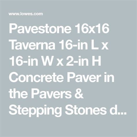 Pavestone 16x16 Taverna 16 In L X 16 In W X 2 In H Yukonslate Concrete