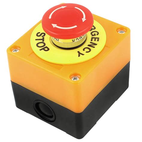 Uxcell Red Sign Mushroom Emergency Stop Push Button Switch Station No