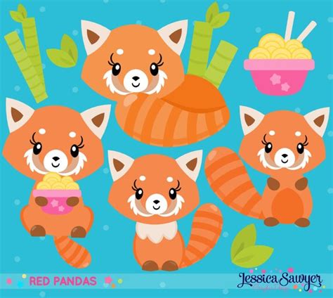 20for20 Red Panda Clipart For Personal And Commercial Use By Jessica