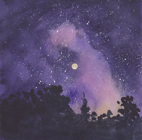 Night Sky Watercolor 2014 Kris Warrenburg Watercolor Night Skies Art