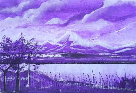 Lavender Sky Painting By Sapna Sharon Pixels