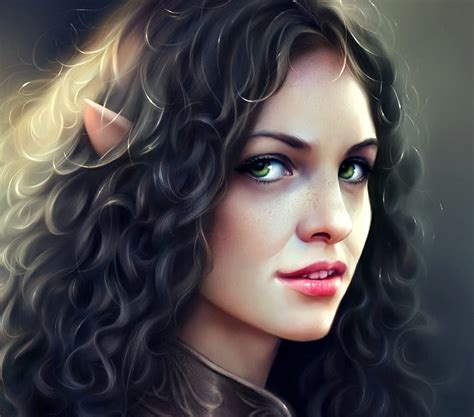 Lavellan Art Frumusete Luminos Elf Fantasy Girl Face Portrait