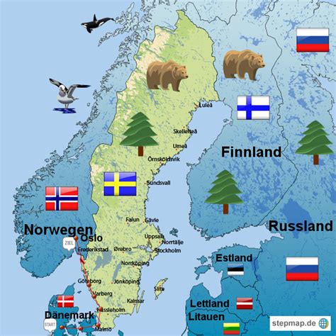 Stepmap Schweden 2 Landkarte Für Schweden