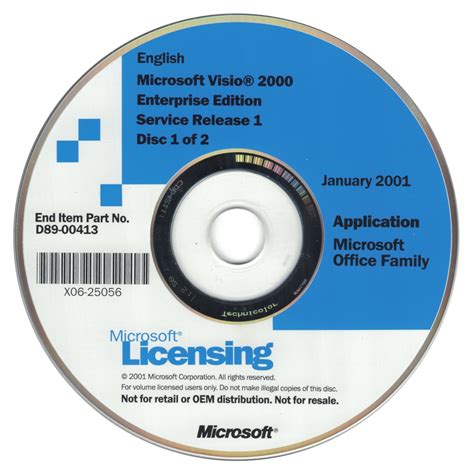 Microsoft Visio 2000 Enterprise Edition With Sr 1 Patch Disc 1