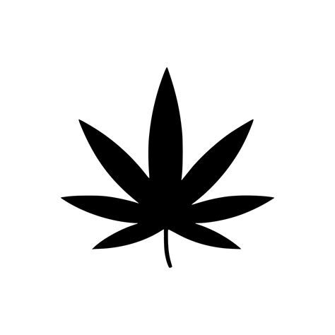Vector Of Black Or Silhouette View Of Cannabis Leaf Or Hemp Or